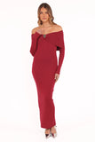 Lindsey Knit Dress Dark Red