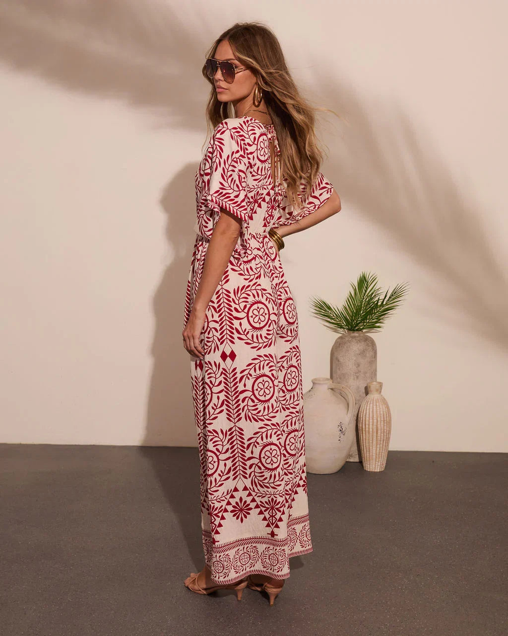 Carlea Abstract Print Waist Tie Jumpsuit