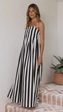 Pippa Maxi Dress Black Stripe