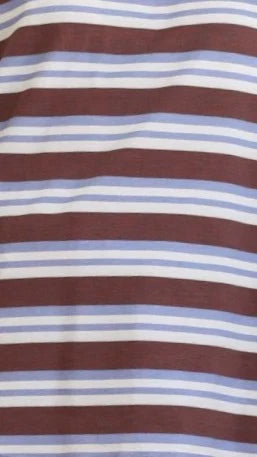 Bobby Crew Neck Tee Blue Chocolate Stripe