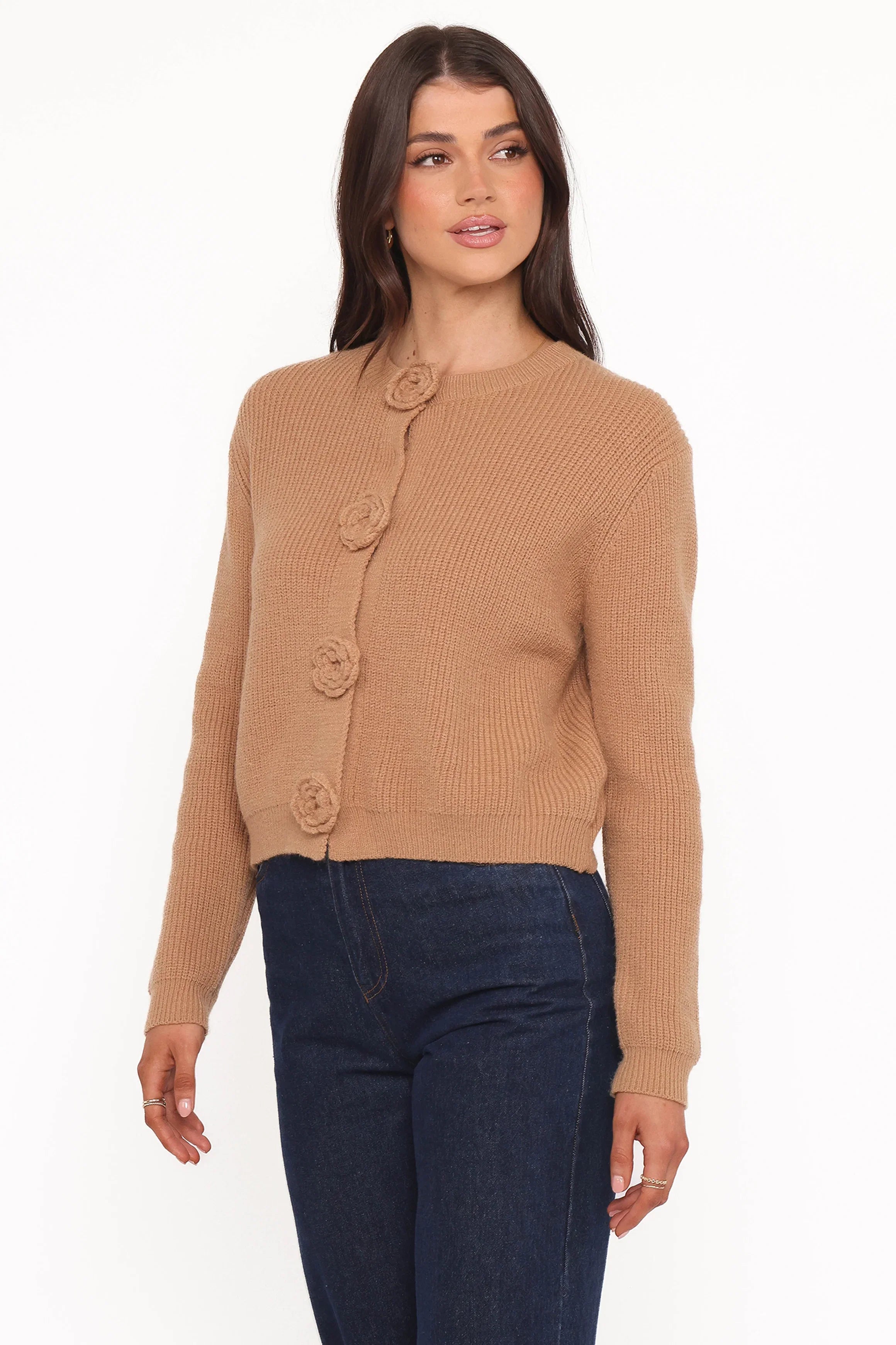 Jones Rosette Cardigan Mocha