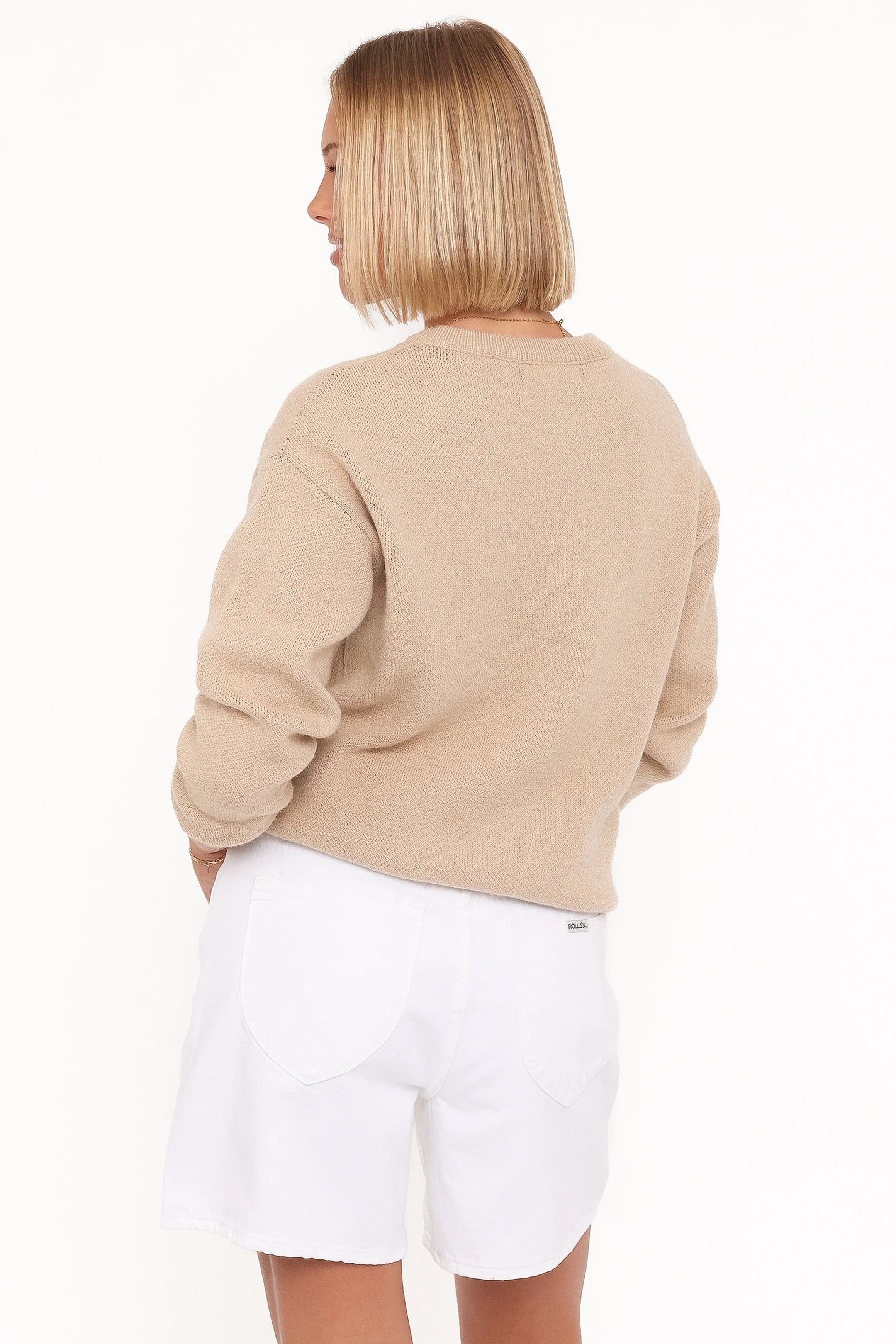 Amber Dachshund Sweater Beige