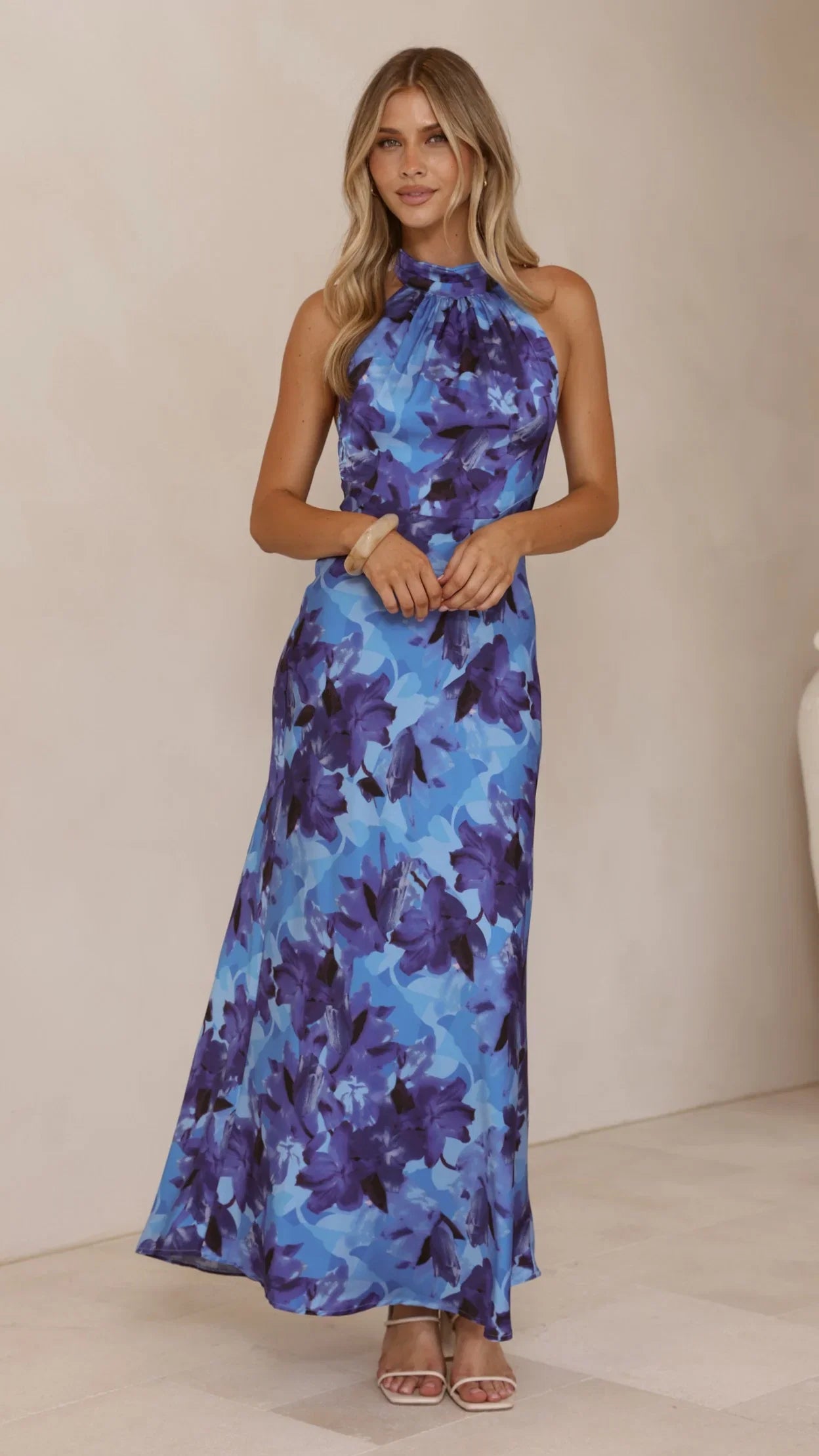 Oralia Maxi Dress Blue Floral