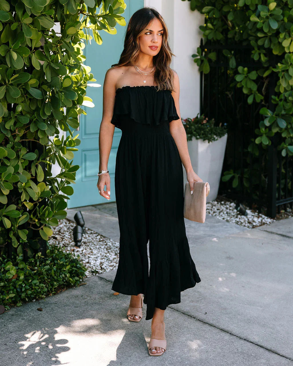 Merida Strapless Smocked Jumpsuit