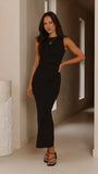 Sarsha Boatneck Maxi Dress Black