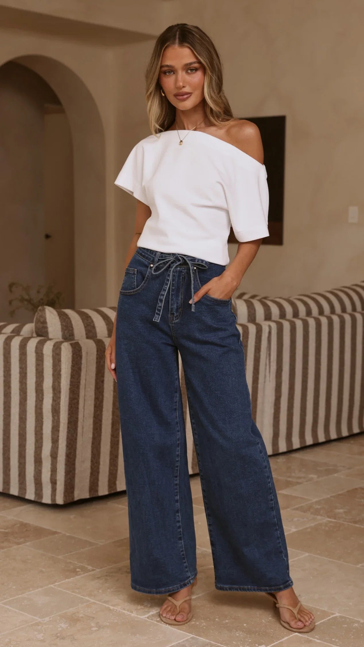 Nyra Wide Leg Jeans Dark Denim