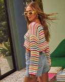 Jinnie Multi Color Striped Crochet Sweater