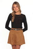 Charles Faux Suede Mini Skirt Camel