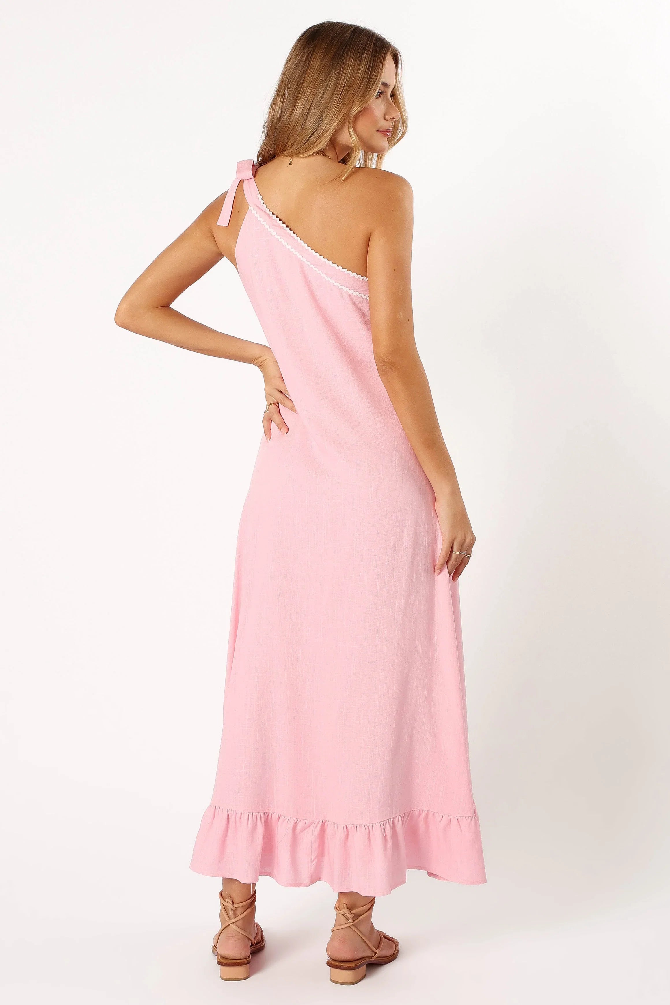 Fleaur One Shoulder Maxi Dress Pink
