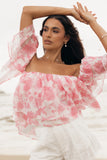 Deedi Off Shoulder Top Pink Floral
