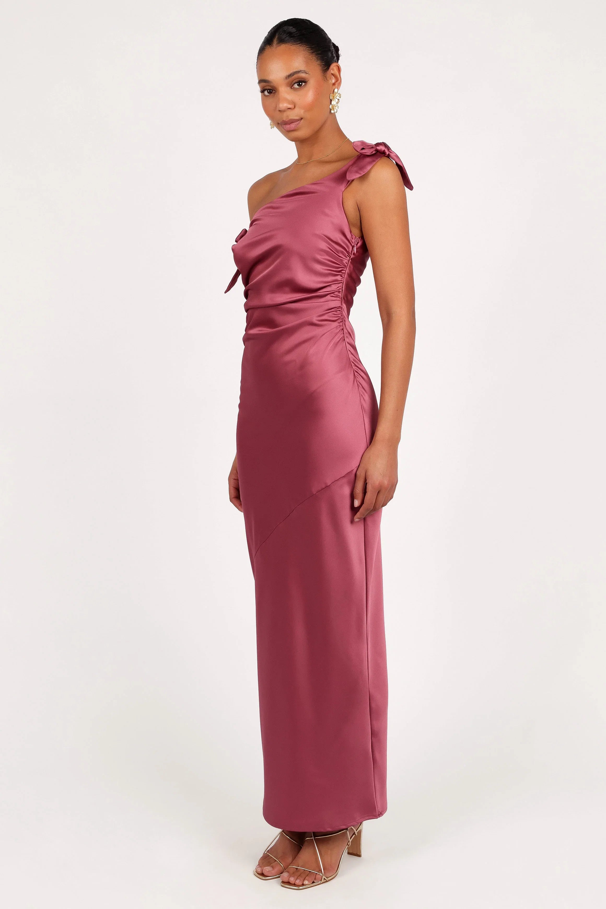 Selma Off Shoulder Maxi Dress Dark Rose