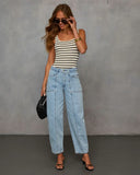 Perfect Moment Striped Ribbed Bodysuit