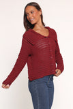 Lyra Large Collar Cardigan Burgundy