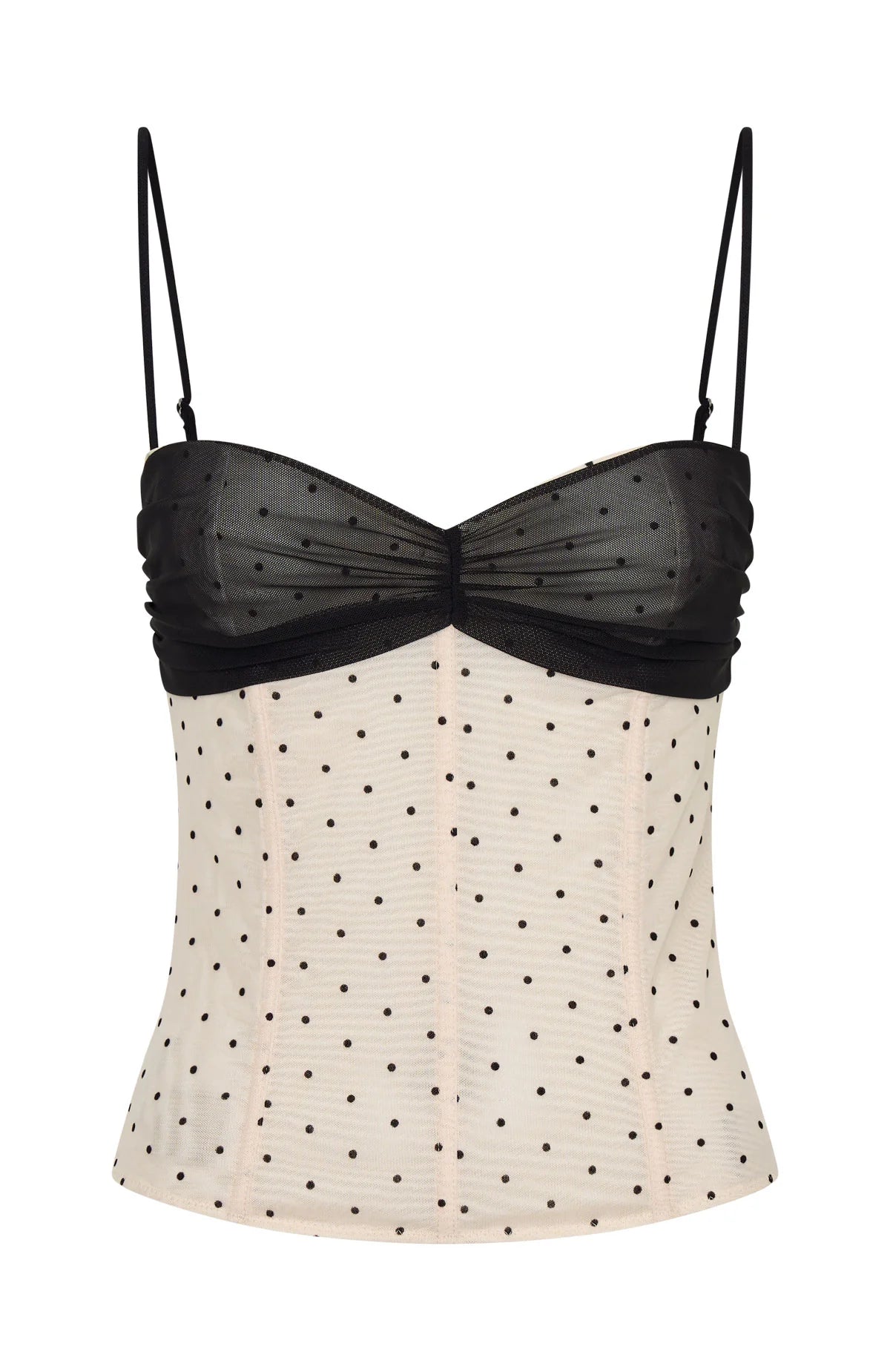 Roam Free Top Cream Black Polka Dot