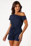 Cecilia Off Shoulder Romper Navy