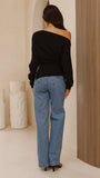 Eleora Long Sleeve Asymmetrical Top Black