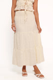 Farica Gingham Midi Skirt Cream