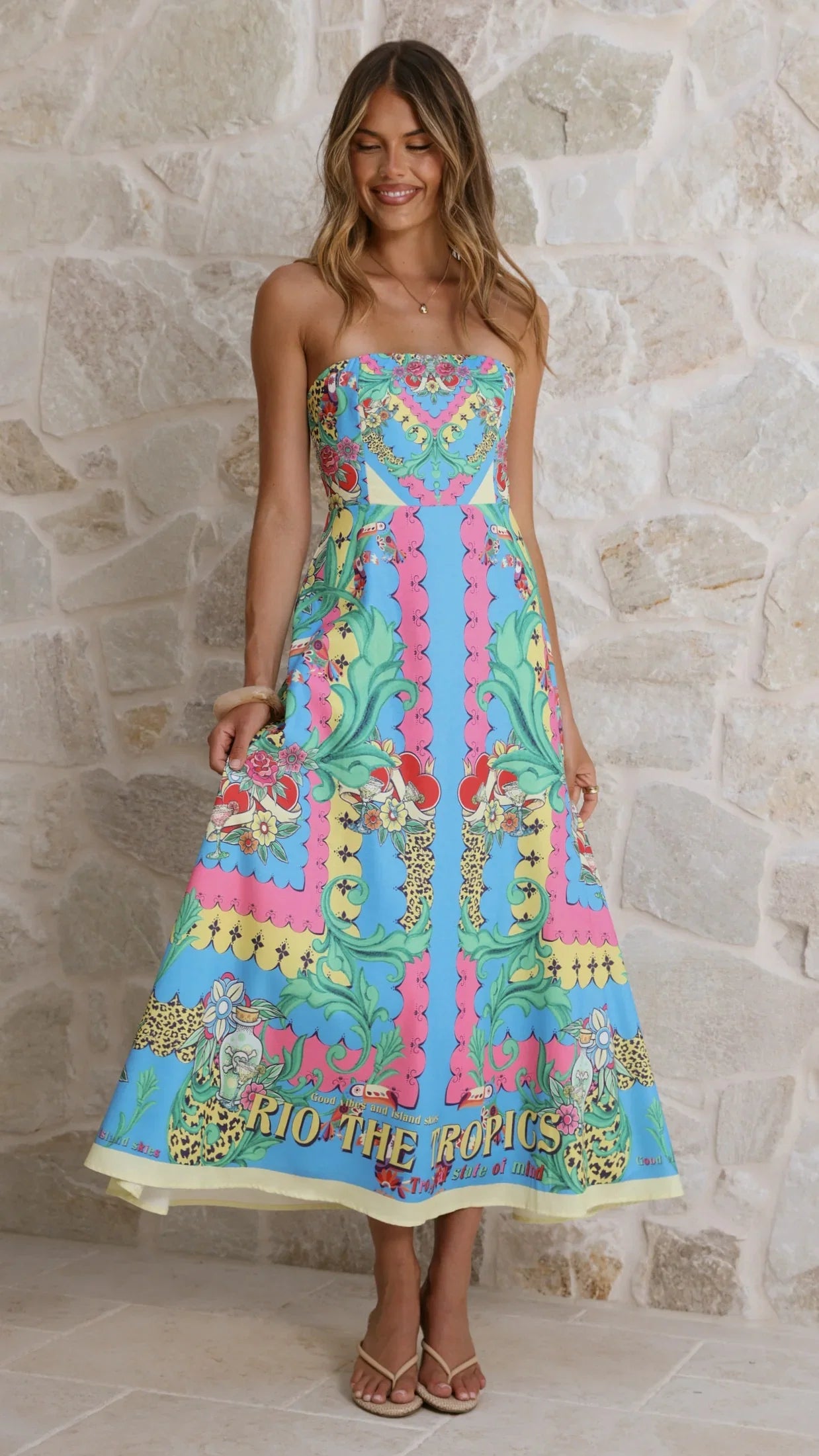 Azure Maxi Dress Tropical Rio