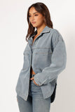 Cassie Oversized Denim Shacket Blue