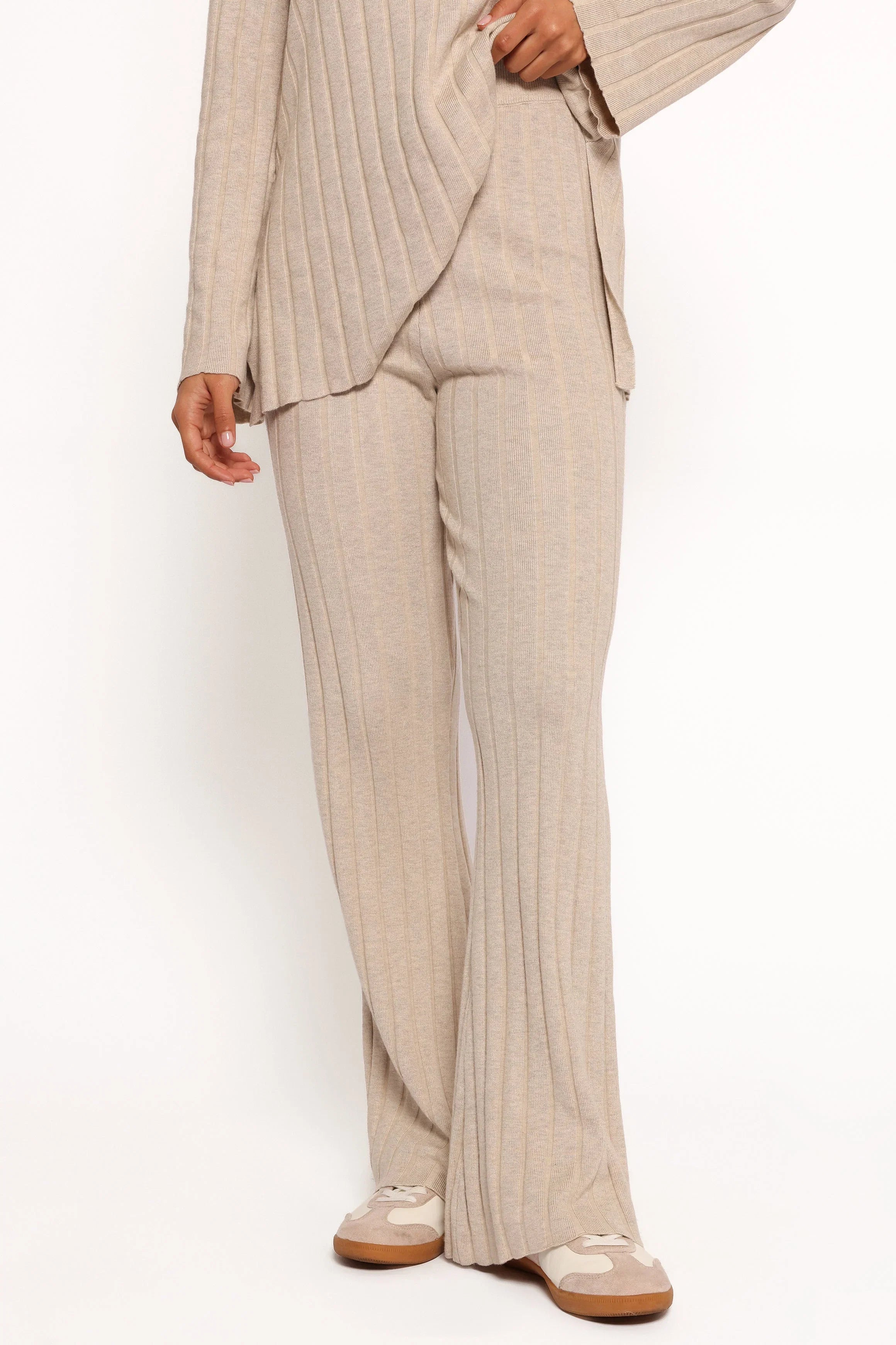 Silvie Long Sleeve Knitted Set Oatmeal