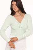 Demi Twist Detail Knit Top Sage