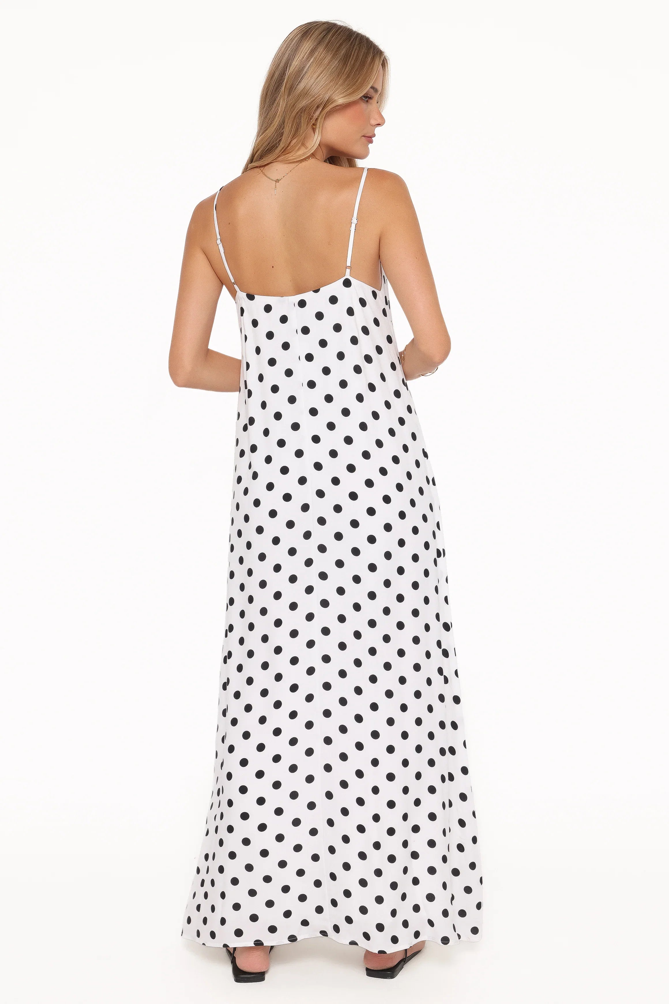 Virgo Maxi Dress White Polka Dot