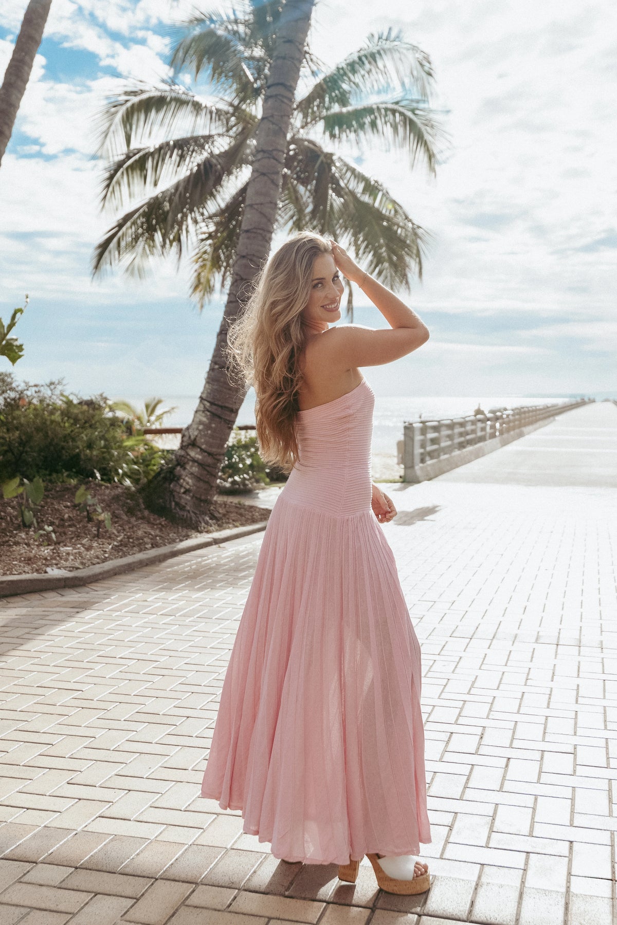 Cadenza Strapless Maxi Dress Pink