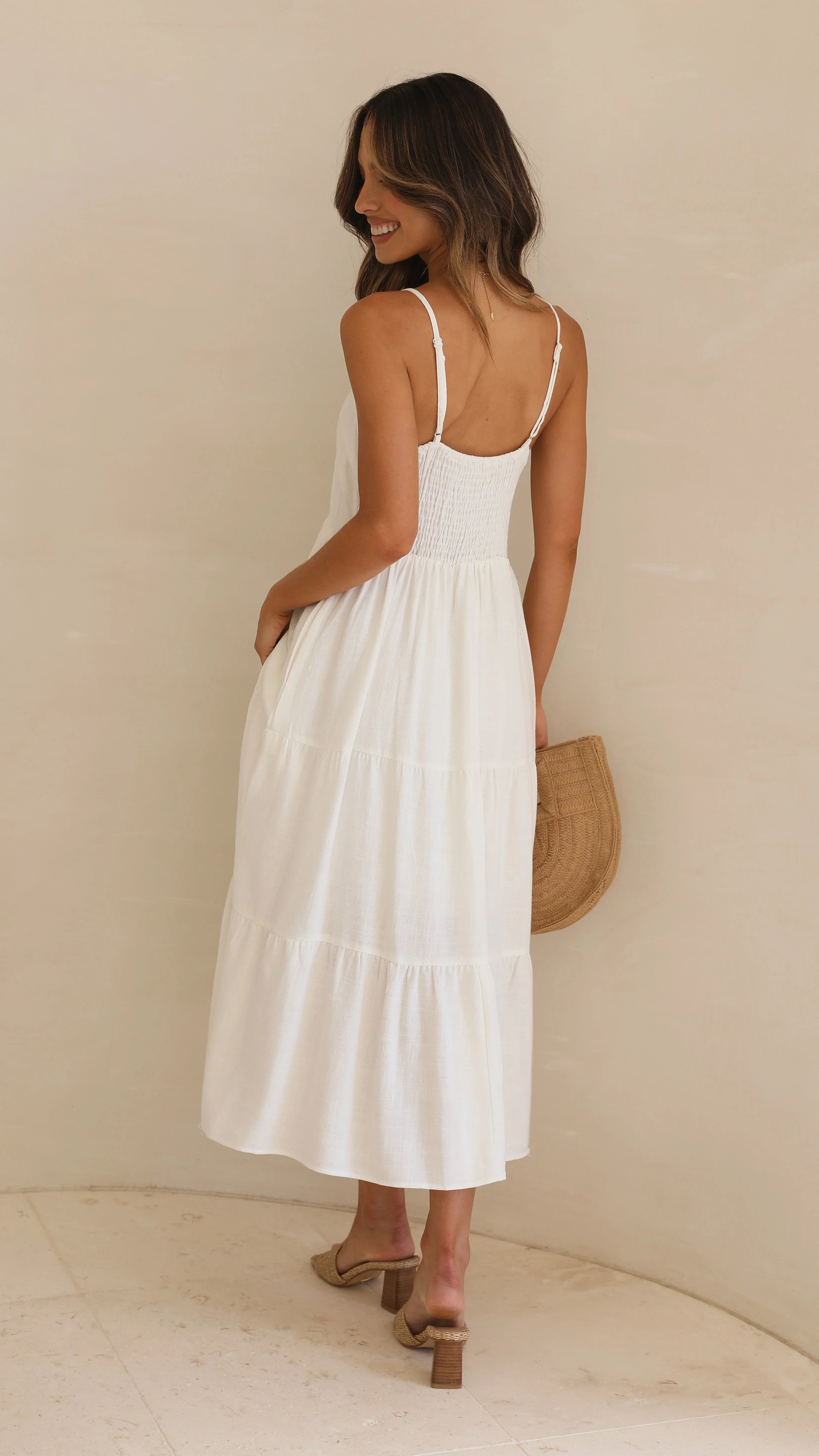 Zoey Midi Dress White