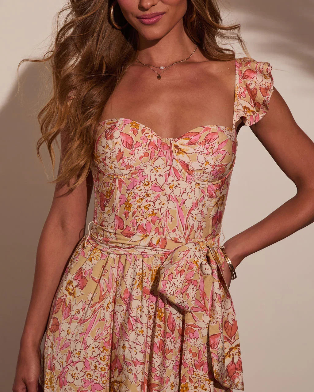 Sweet Escape Corset Floral Maxi Dress