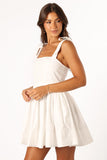 Clea Mini Tie Dress White