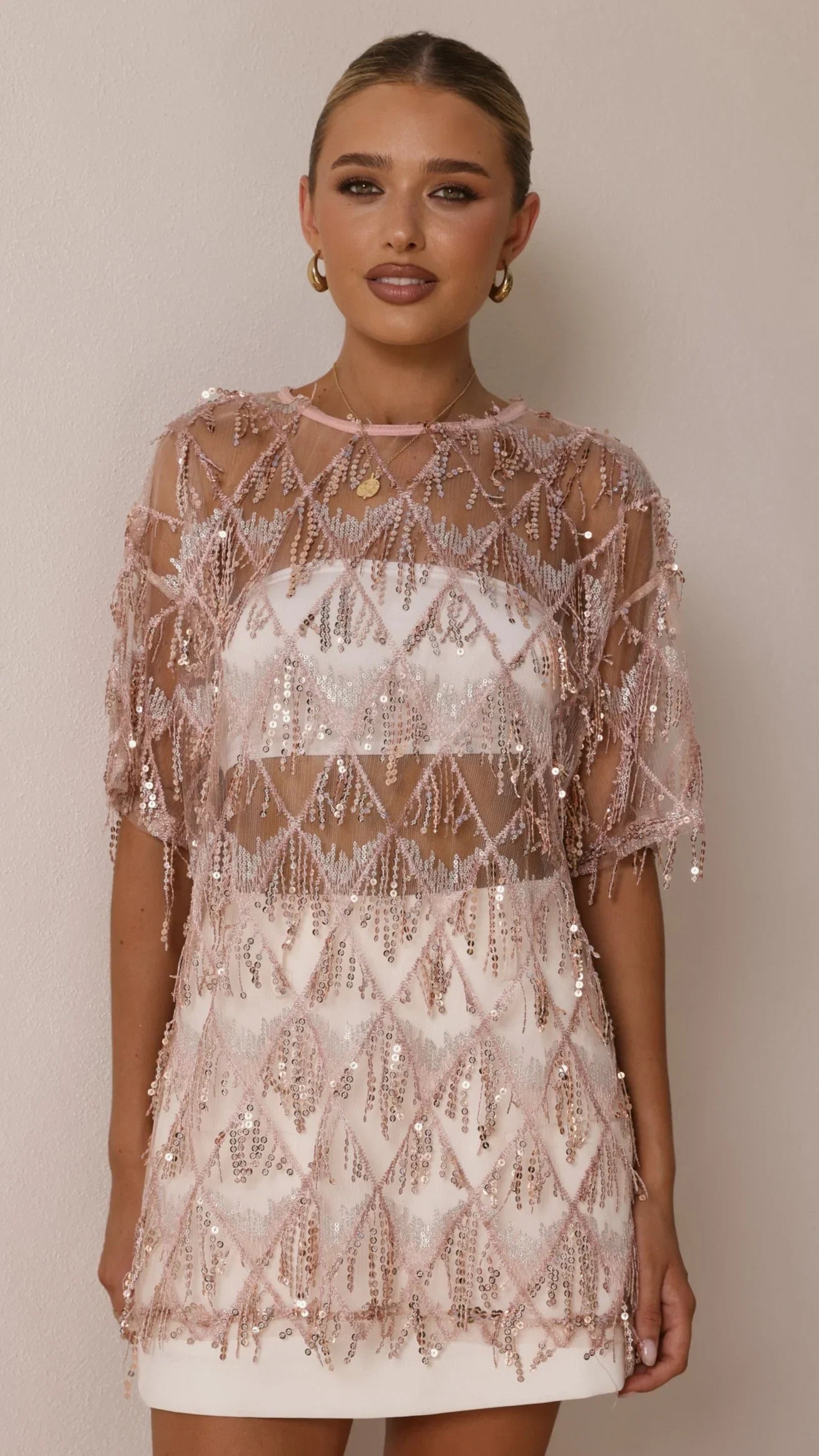 Lira Sequin Tee Pink
