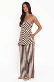 Kim Pant Set Brown Stripe