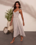 Sun Weathered Smocked Striped Midi Dress