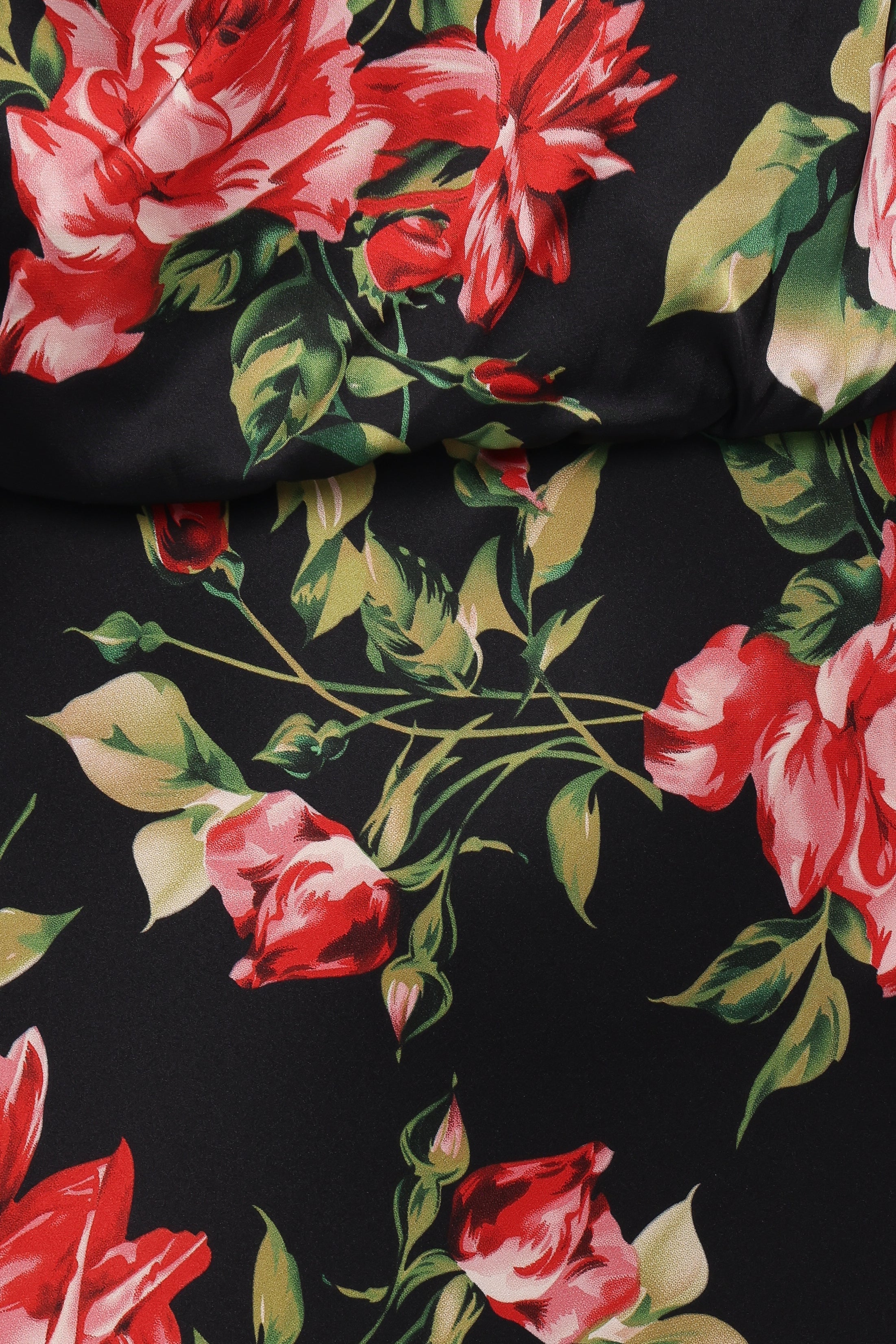 Perrie Long Sleeve Midi Dress Black Floral