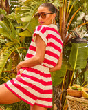 Dockside Chic Striped Drawstring Romper
