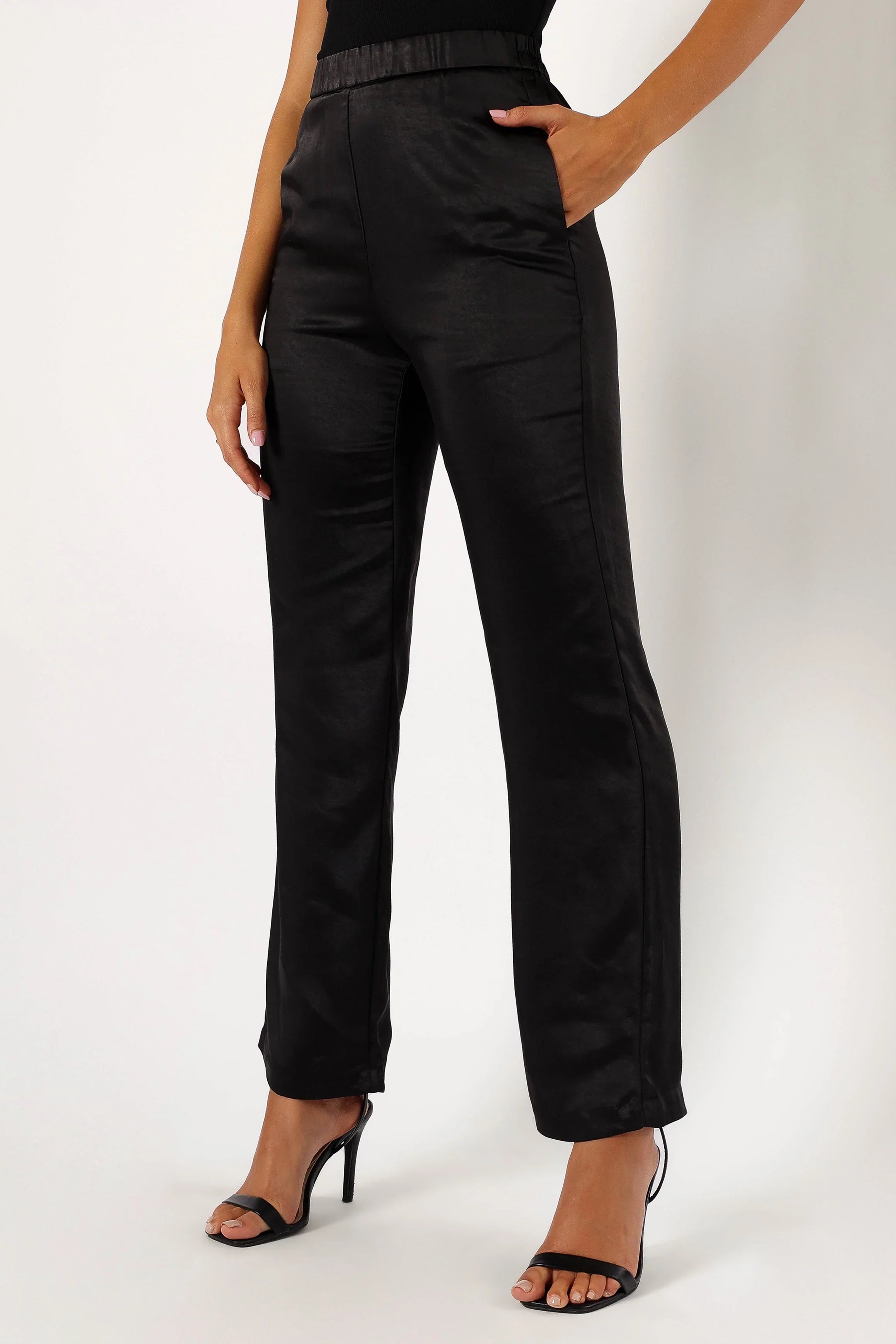 Novalee Satin Pant Black