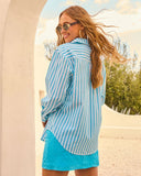 Ocean Nectar Striped Button Down Top