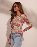 Honey Daze Floral Mesh Top