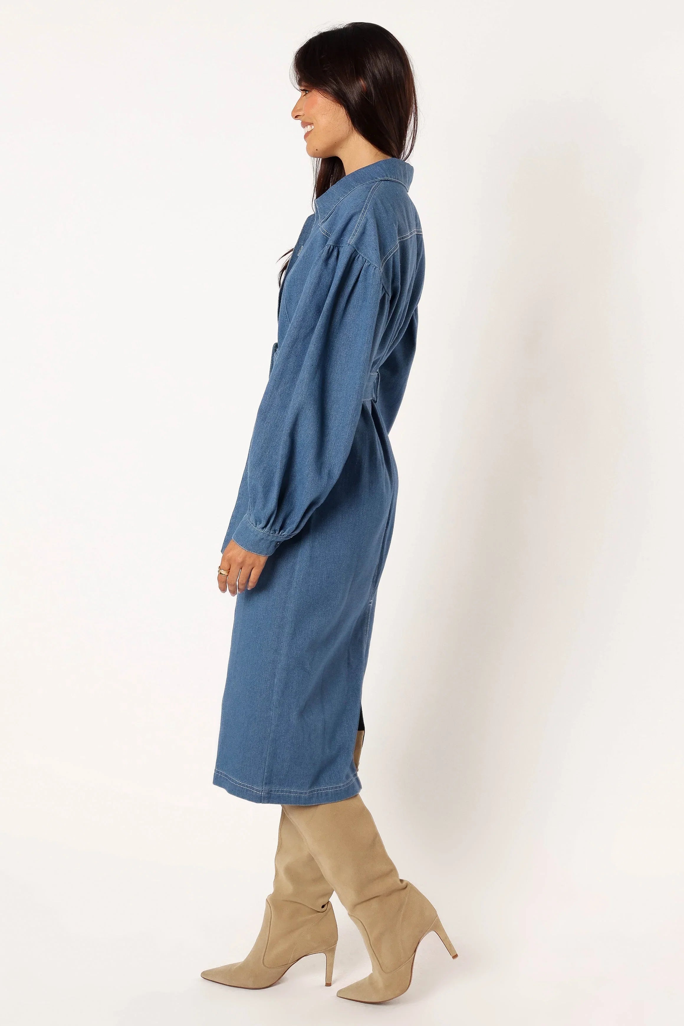 Kocoa Long Sleeve Midi Dress Denim