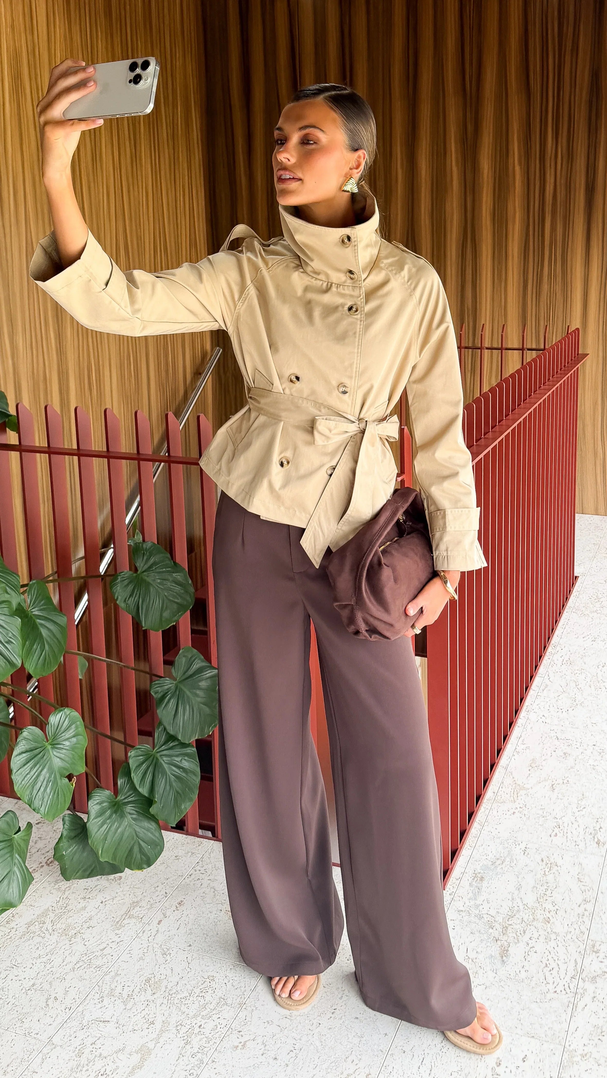 Maeva Tailored Pants Brown