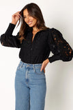 Tadeo Lace Shirt Black