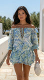 Cyrene Floral Off Shoulder Mini Dress Floral Green