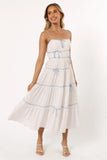 Aubree Midi Dress White Blue