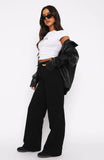 Youd Love It Here Wide Leg Sweatpants Black
