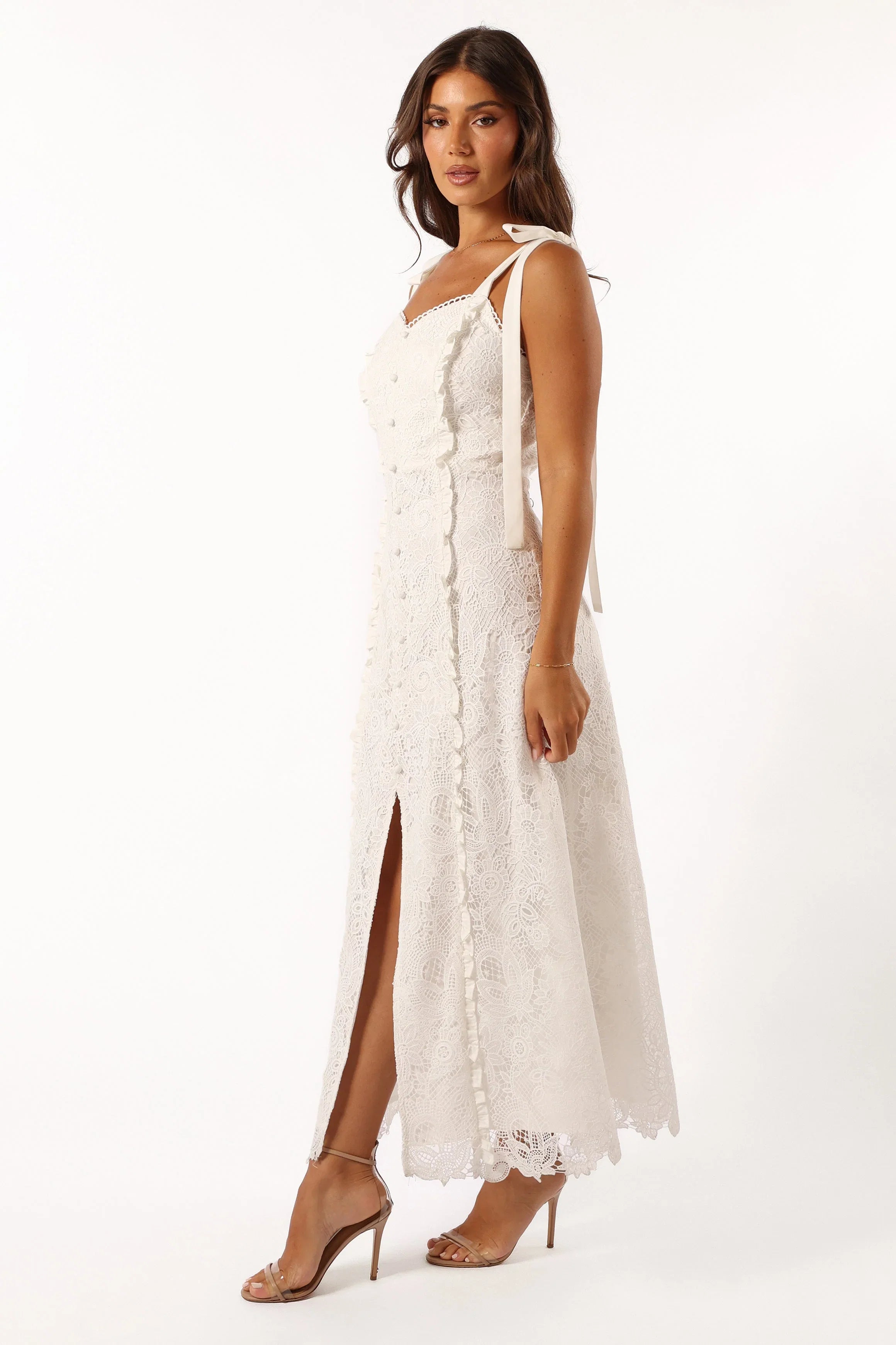 Jagger Midi Lace Dress White
