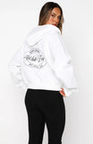 Just Try Again Boxy Zip Front Hoodie Grey Marle