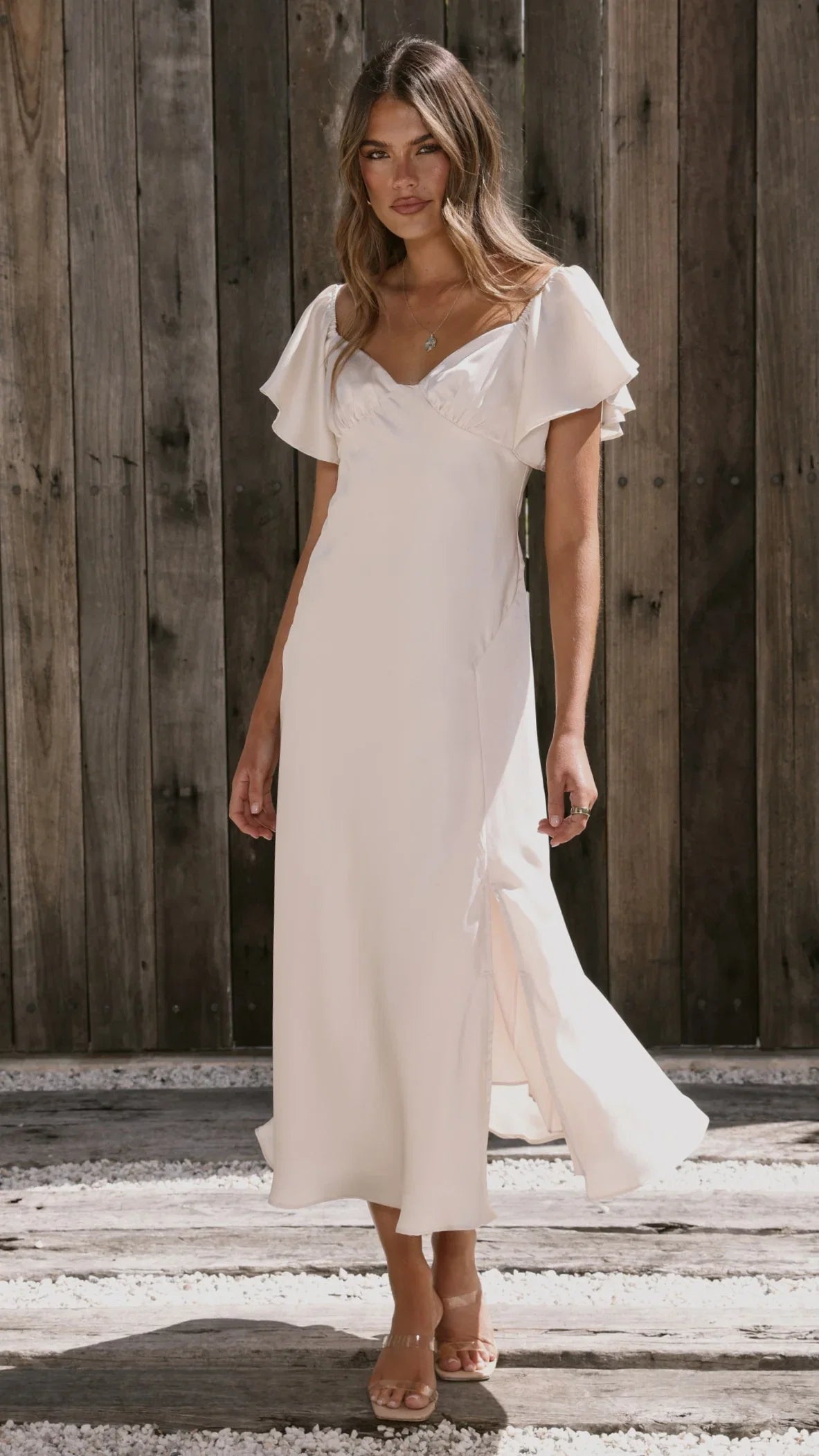 Louisa Midi Dress Ivory