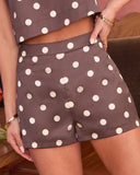 Malina Satin Polka Dot High Rise Shorts