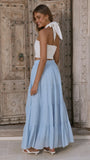 Cartier Tiered Maxi Skirt Blue