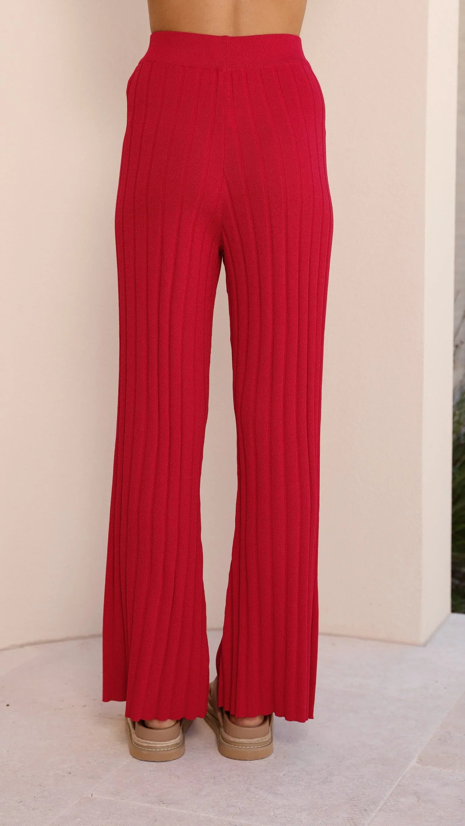 Megan Knit Pants Red